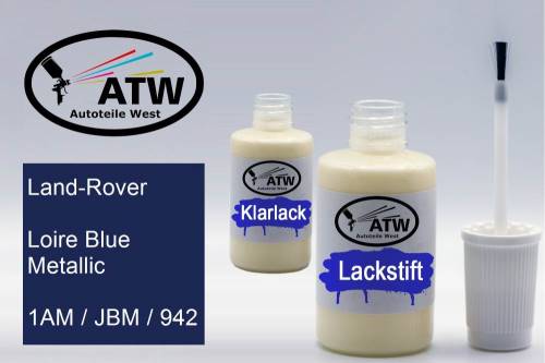 Land-Rover, Loire Blue Metallic, 1AM / JBM / 942: 20ml Lackstift + 20ml Klarlack - Set, von ATW Autoteile West.